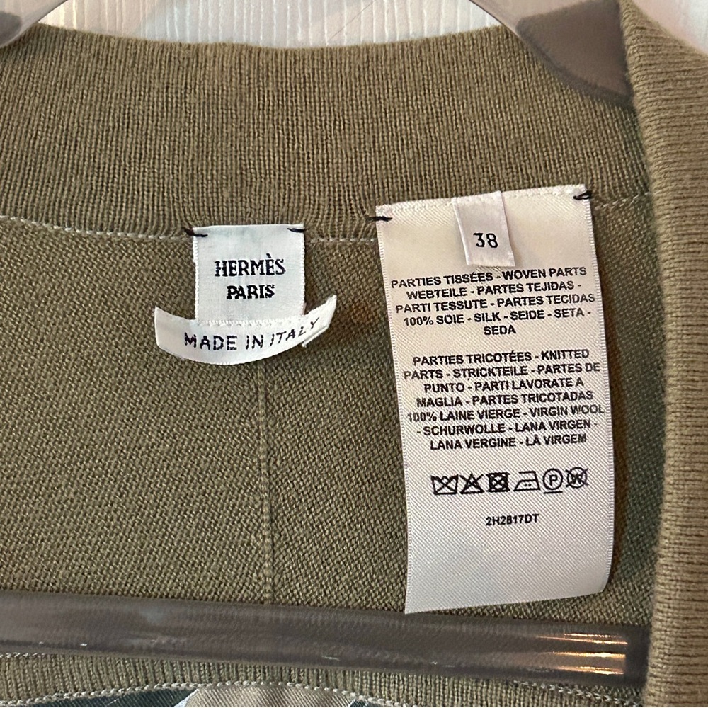 Hermes Virgin Wool & Silk Twillaine Cardigan - Picture 9 of 10
